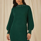 Yumi Green Pearl Detail Knitted Relaxed Jumper Dress