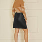 Yumi Black Faux Leather Wrap Mini Skirt