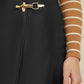 Yumi Black Faux Leather Wrap Mini Skirt