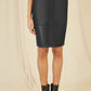Yumi Black Faux Leather Midi Pencil Skirt With Matching Belt