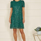 Mela Green Dripping Sequin Tunic Dress