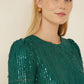 Mela Green Dripping Sequin Tunic Dress