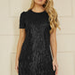 Yumi Black Dripping Sequin Tunic Dress