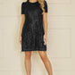 Yumi Black Dripping Sequin Tunic Dress