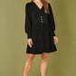 Yumi Black V Neck Empire Line Knitted Skater Dress