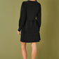Yumi Black V Neck Empire Line Knitted Skater Dress