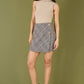 Mela Grey Checked Wrap Mini Skirt With Button Detail