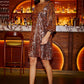 Yumi Gold Sequin Tunic Dress With Balloon Sleeves