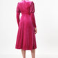 Moa Velvet V-Neck Midi Dress - Pink