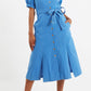 Mollie Baby Cord Puff Sleeve Midi Dress