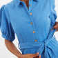 Mollie Baby Cord Puff Sleeve Midi Dress