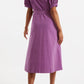 Mollie Lilac Baby Cord Puff Sleeve Midi Dress