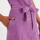 Mollie Lilac Baby Cord Puff Sleeve Midi Dress