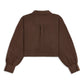 Freya Linen Cropped Blouse  - Chocolate