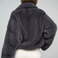 Gray Genuine Mink Fur Coat
