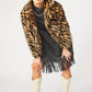 Mocha Faux Fur Cropped Tiger Print Jacket