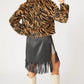 Mocha Faux Fur Cropped Tiger Print Jacket