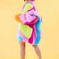 Multi-Coloured Rainbow Faux Fur Coat