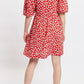 Louche Nacera Daisy Dancer Print Statement Sleeve Mini Dress - Red
