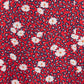 Louche Nadine Roaring Daisy Print Square Neck Balloon Sleeve Midi Dress Red