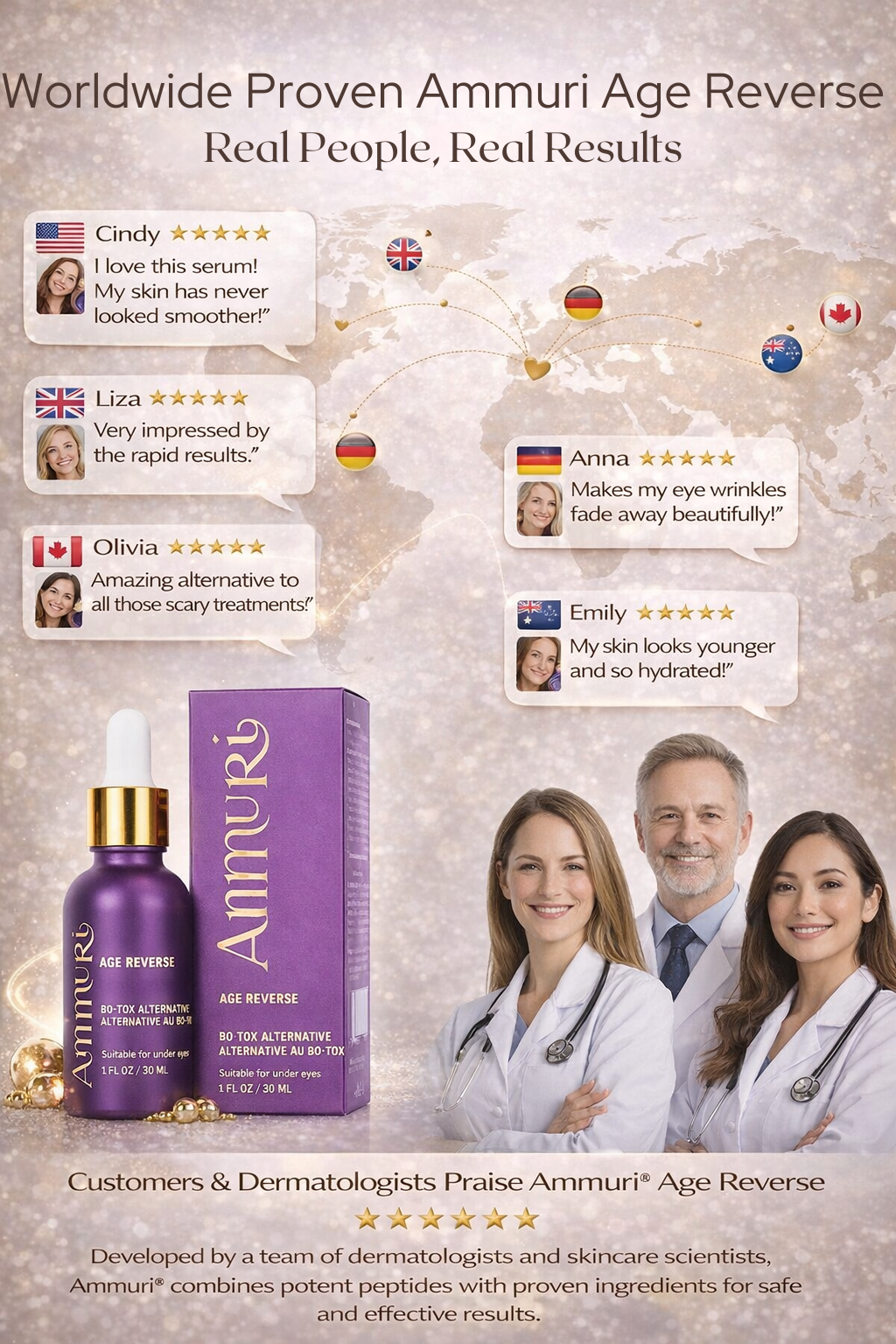 Ammuri Age Reverse Serum 30ml | Anti Aging Wrinkle Firming Under Eye Face