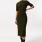 Nila Rib Bodycon Midi Dress - Green