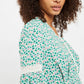 Louche Noomi Mint Blossom Print V Neck Long Sleeve Mini Dress