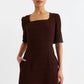 Nova Freckle Print Square Neck MIni Dress