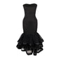 Sexy Tube Top High Waist Hip Mesh Stitching Cocktail Party Banquet Dress
