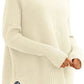 Women's Oversized Turtleneck Sweaters Fall Batwing Sleeve Ribbed Tunic Sweater