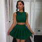 Women's Pleated Fashion Slim Sleeveless Skirt Suit