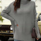 Women's Oversized Turtleneck Sweaters Fall Batwing Sleeve Ribbed Tunic Sweater