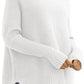 Women's Oversized Turtleneck Sweaters Fall Batwing Sleeve Ribbed Tunic Sweater
