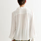 Octavia Moss Crepe Overlap Collar Shirt - Off White