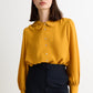 Octavia Crepe Petal Collar Blouse - Mustard