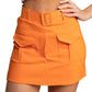Anna Women's High Waisted Cargo Skort with Belt and Utility Pockets