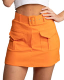 Anna Women's High Waisted Cargo Skort with Belt and Utility Pockets
