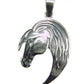 Silver Steed Long Mane Horse Head Silver Pendant
