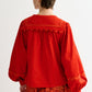 Pallas Babycord Big Collar Ric Rac Trimmed Blouse - Red
