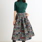 Pasadena 70'S Patch Jacquard Midi Skirt