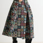 Pasadena 70'S Patch Jacquard Midi Skirt