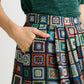 Pasadena 70'S Patch Jacquard Midi Skirt