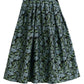Pasadena Blossom Jacquard Midi Skirt - Black