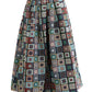 Pasadena 70'S Patch Jacquard Midi Skirt