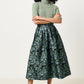 Pasadena Blossom Jacquard Midi Skirt - Black