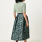 Pasadena Blossom Jacquard Midi Skirt - Black