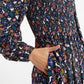 Louche Peppi White Rabbit Print Smocked Bodice Midi Dress