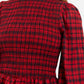 Louche Peppi Winter Gingham Midi Dress Red