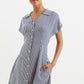Prudence School Stripe Laced Back Mini Dress