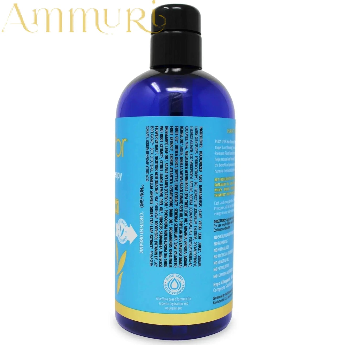 PURA D'OR Hair Thinning Therapy Shampoo - DHT Blocker Hair Growth 473ml